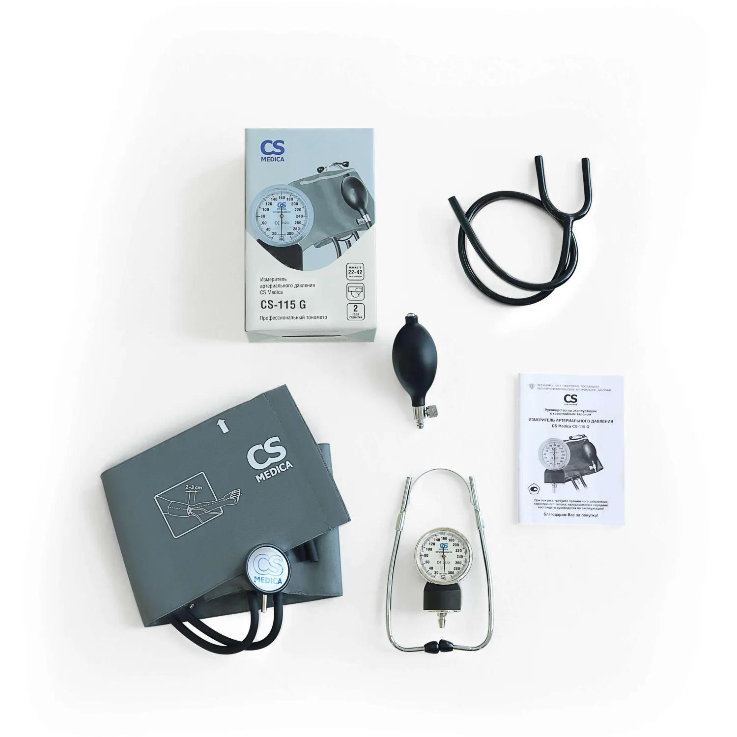 Тонометр механический CS Medica CS-115 G Встроен. фонендоскоп с поверкой