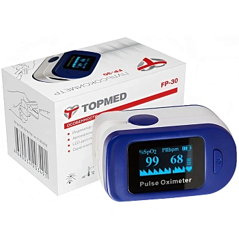 Пульсоксиметр напалечный TOPMED FP-30 8102-01-03X с поверкой